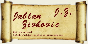 Jablan Živković vizit kartica